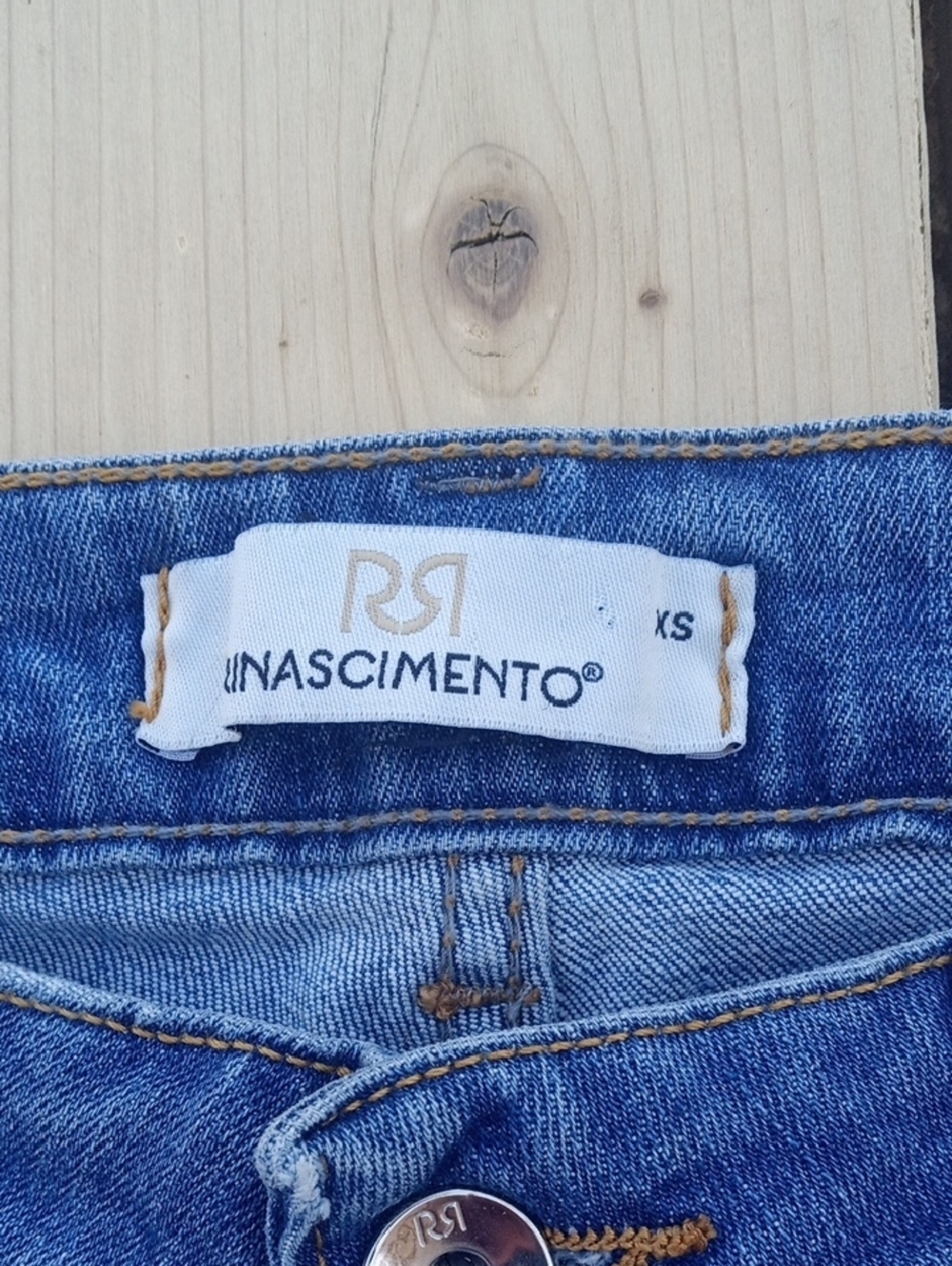 Rinascimento Denim Jeans with White Star Print - Picture 2 of 13